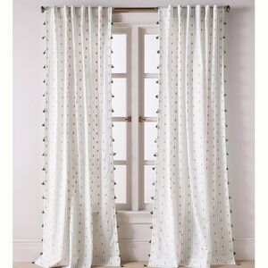 Anthropologie Nera Woven Tasseled Curtain one panel